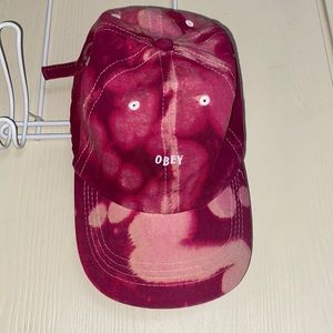 obey brand pink tie dye baseball cap